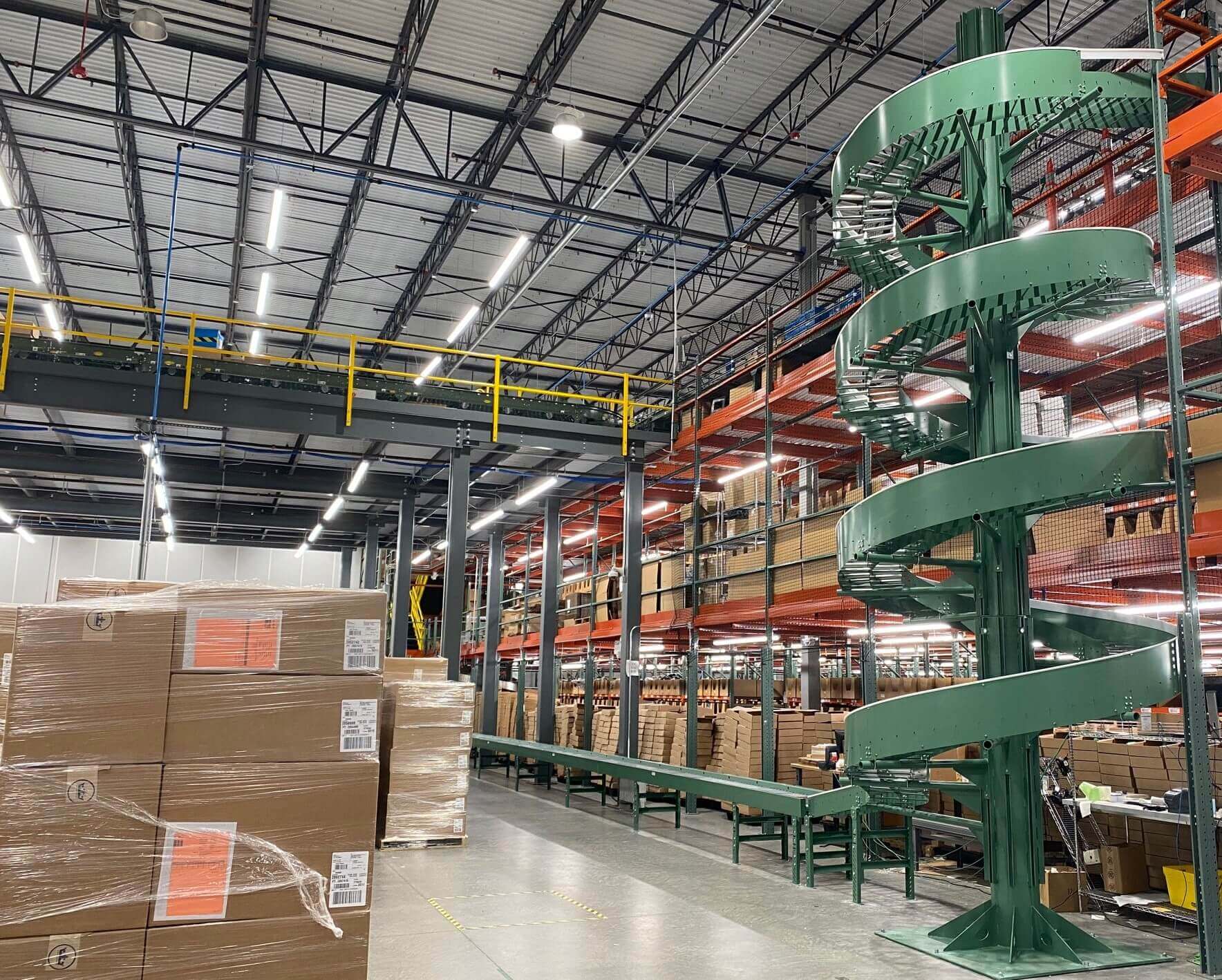 gravity spiral conveyor system